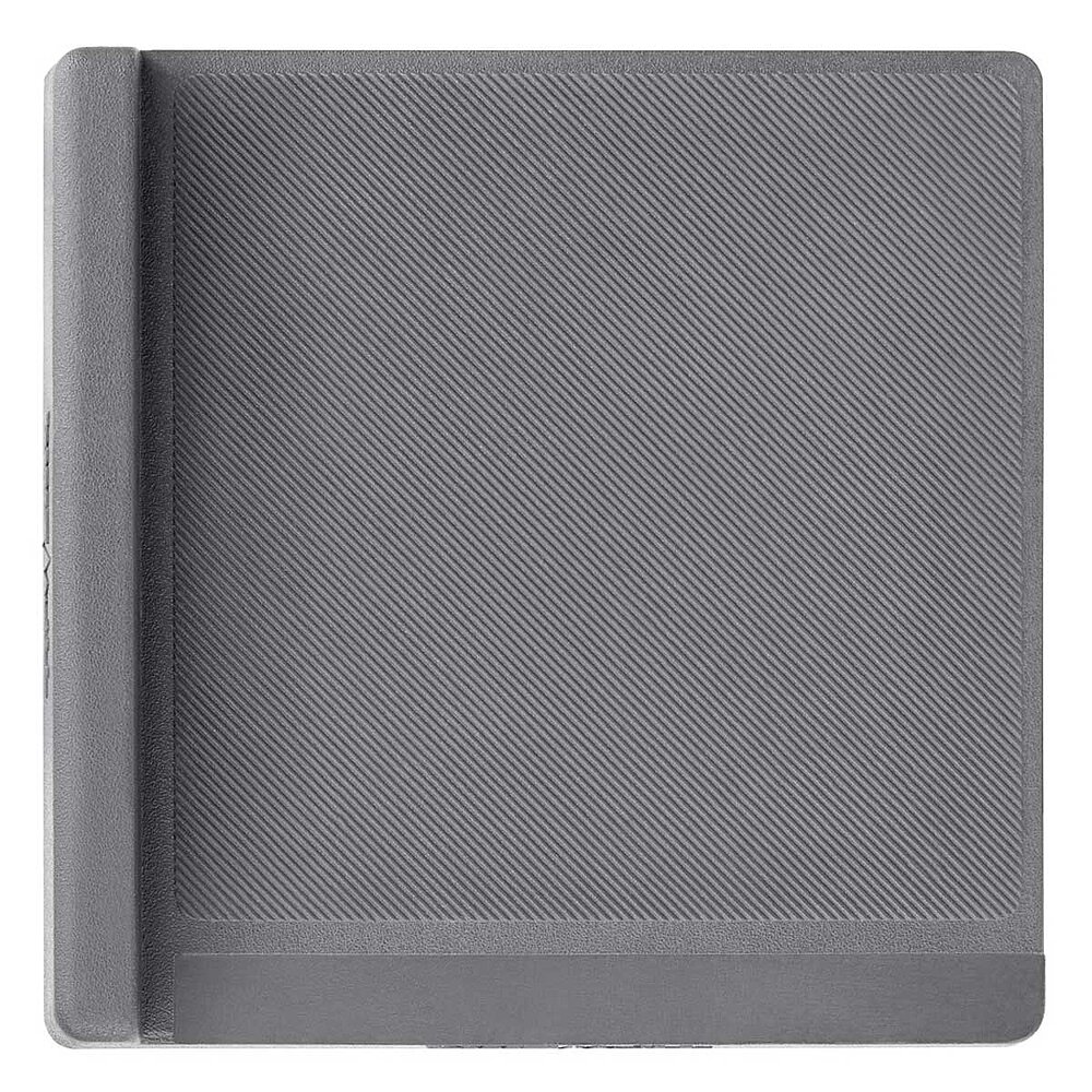 a large light-grey square elastomer form piece in the flat-lay view from above, with an elevated crosspiece on one side and fine parallel grooves on the surface, isolated on white background